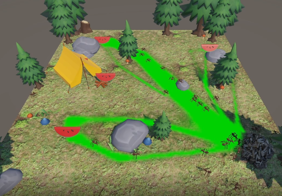 Screenshot of Ant Pheromone Simulator