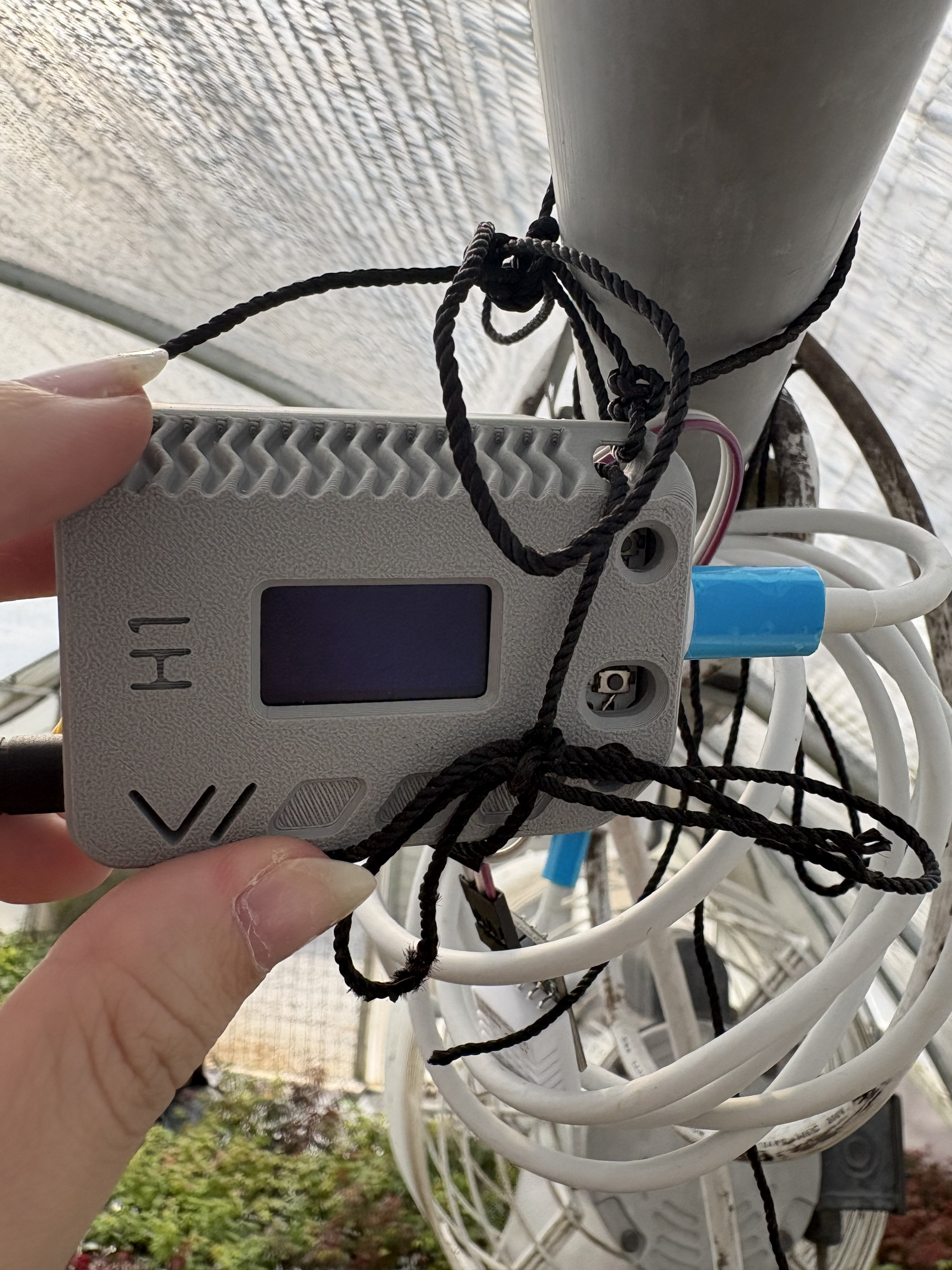Sender node stationed in greenhouse.